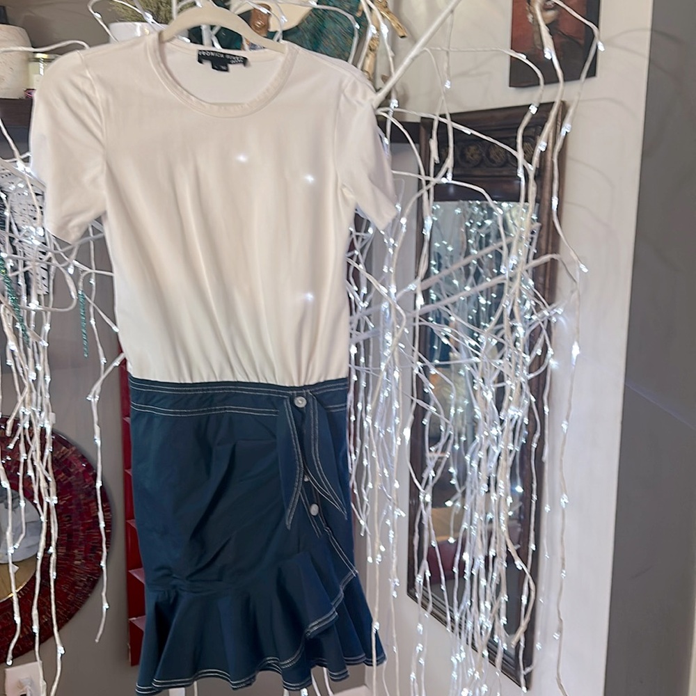 VERONICA BEARD SUMMA MIXED MEDIA DRESS